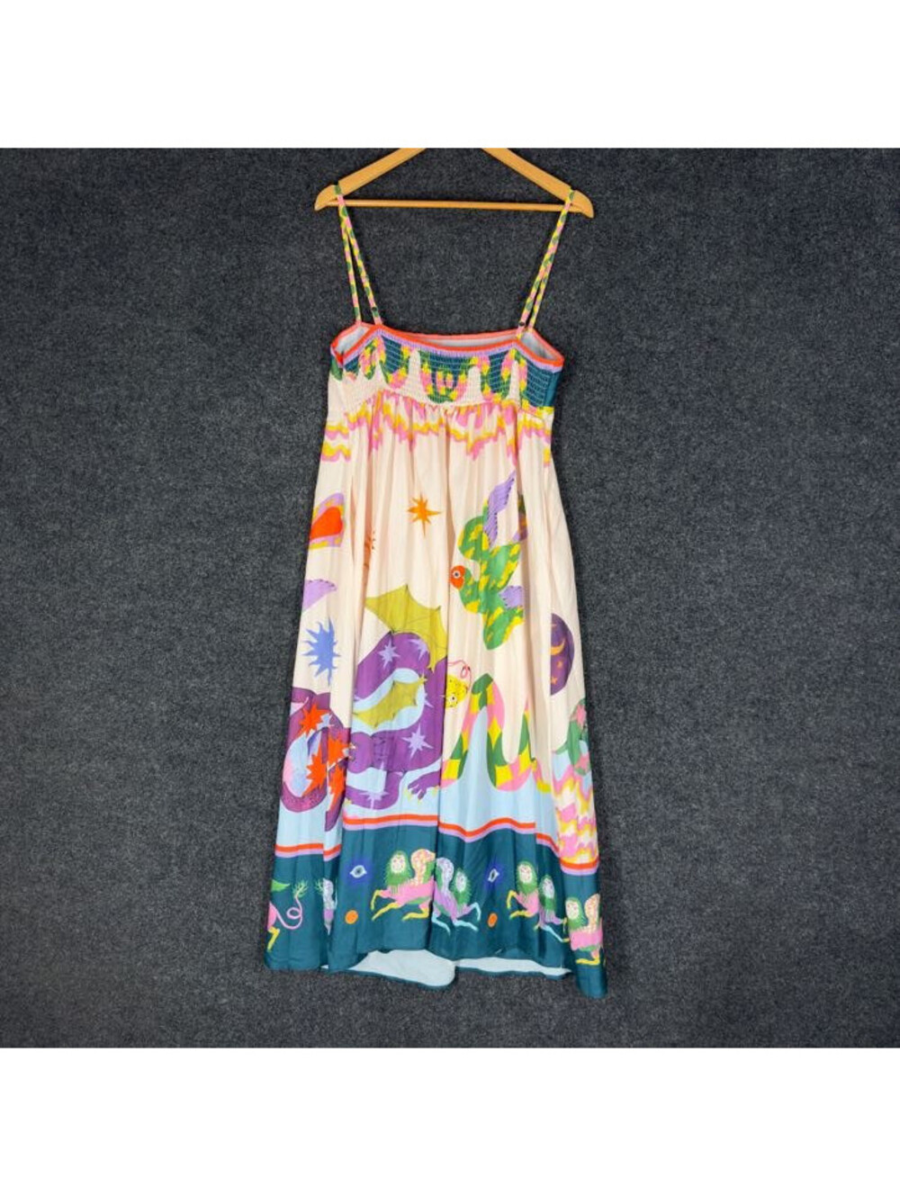Unbranded Dress Women XL White Graphic Print Maxi Long Sleeveless Square Neck - Picture 4 of 8